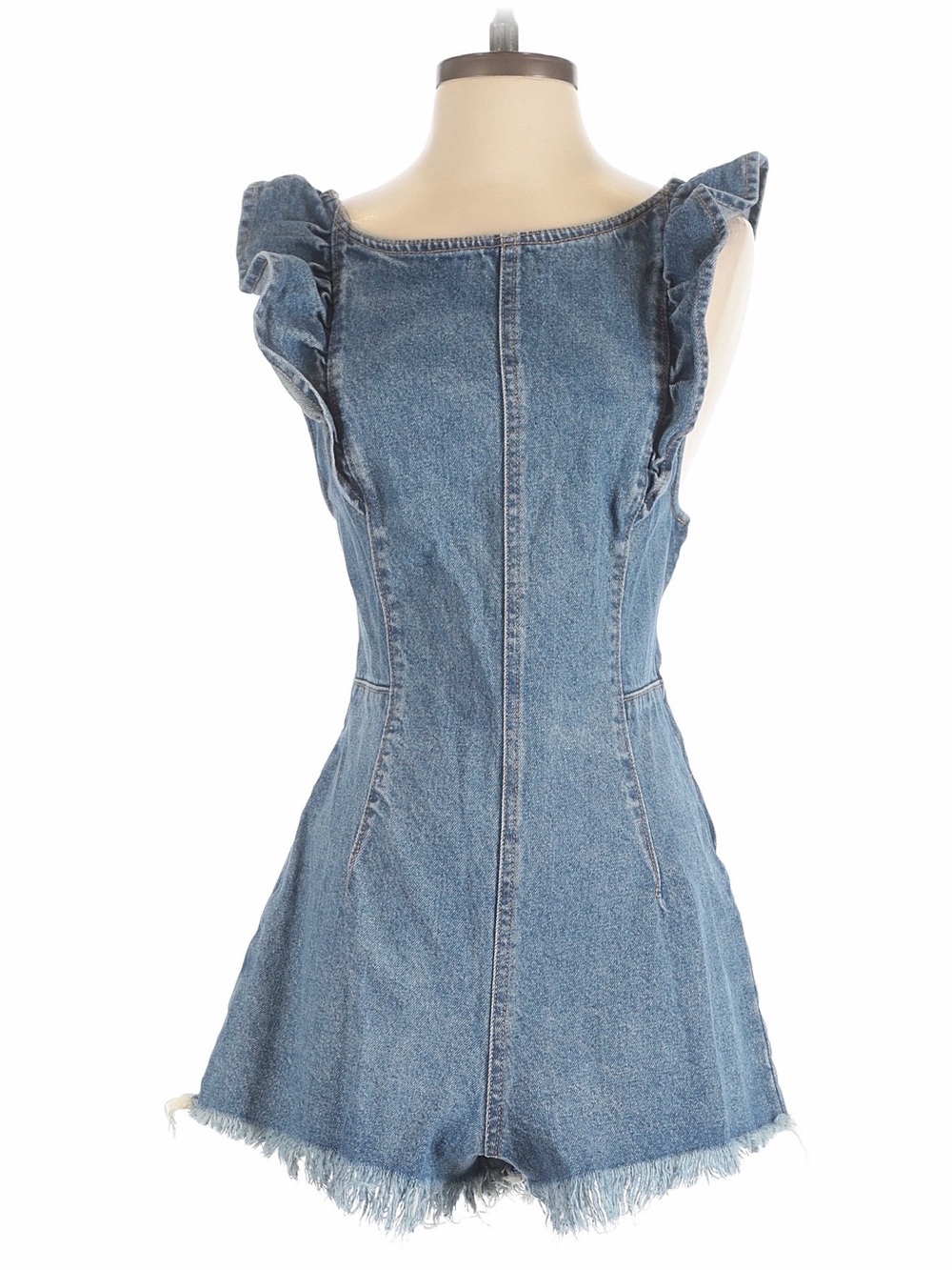 Free People Size Small Jean Romper With Tied Back